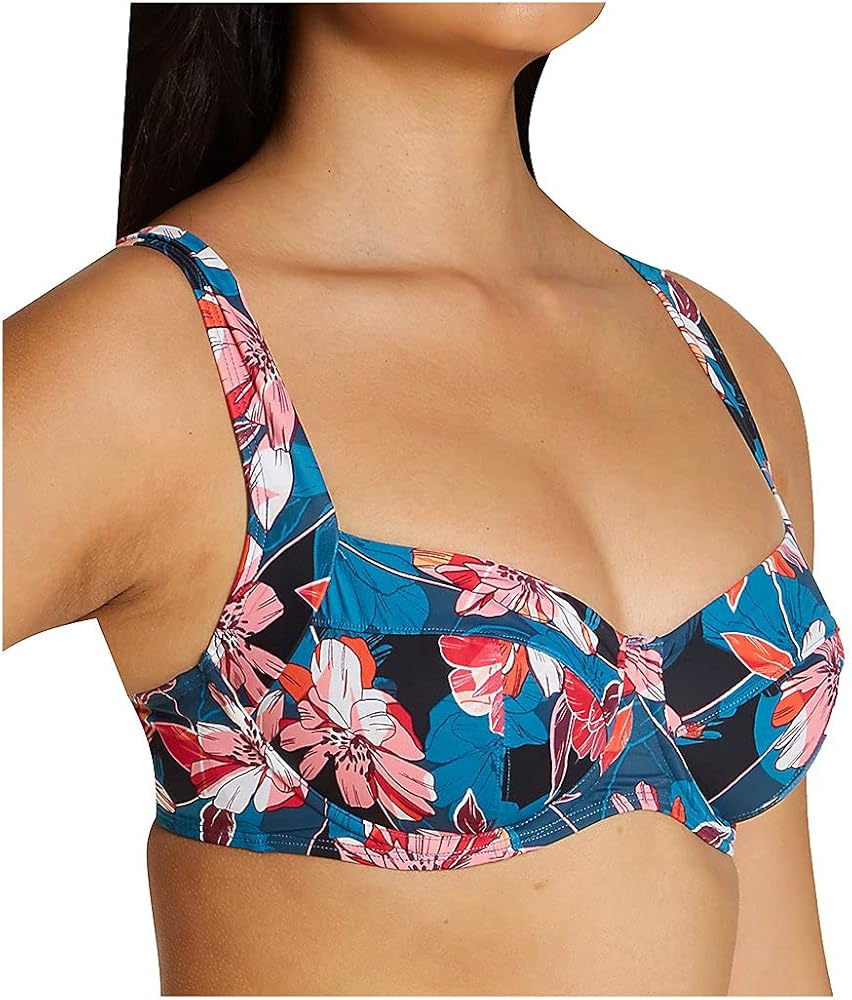 Panache Swim Women's Anya Riva Print Full Cup Bikini Swim Top, Blue/Floral, 30E