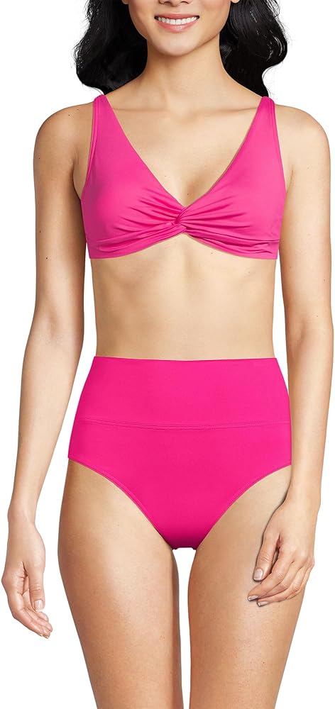 Lands' End Women's Chlorine Resistant Twist Front Underwire Bikini Swimsuit Top