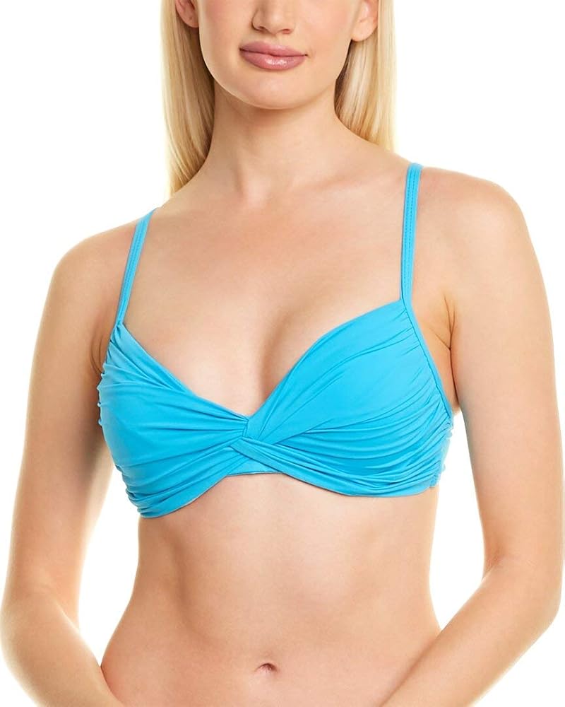 La Blanca Women's Standard Island Goddess Twist Front Bandeau Bra Bikini Swimsuit Top