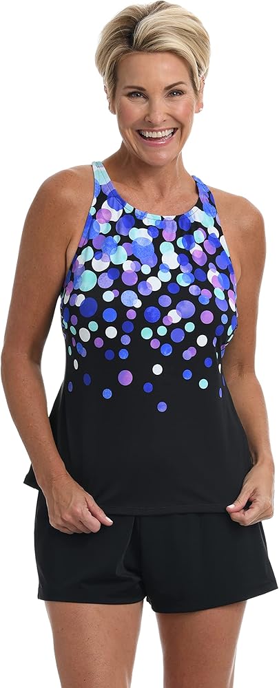 Maxine Of Hollywood Women's Standard High Neck Crossback Taknini Swimsuit Top