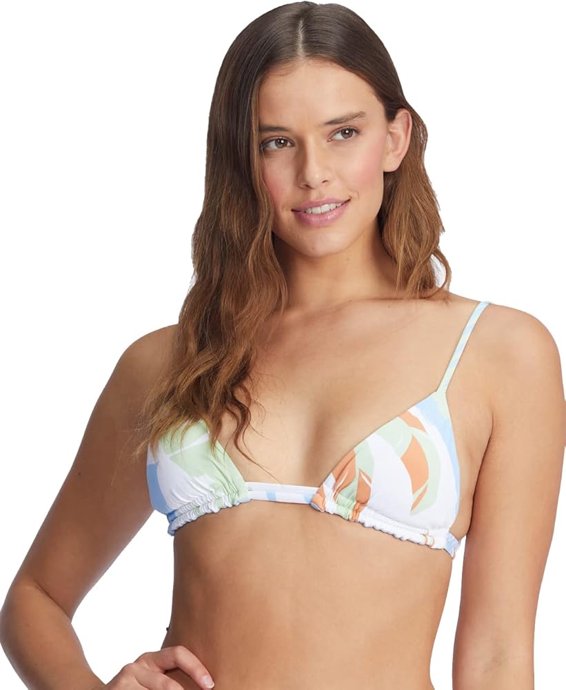 Roxy Wildflowers Reversible Tiki Triangle Bikini Top - Bright White - L