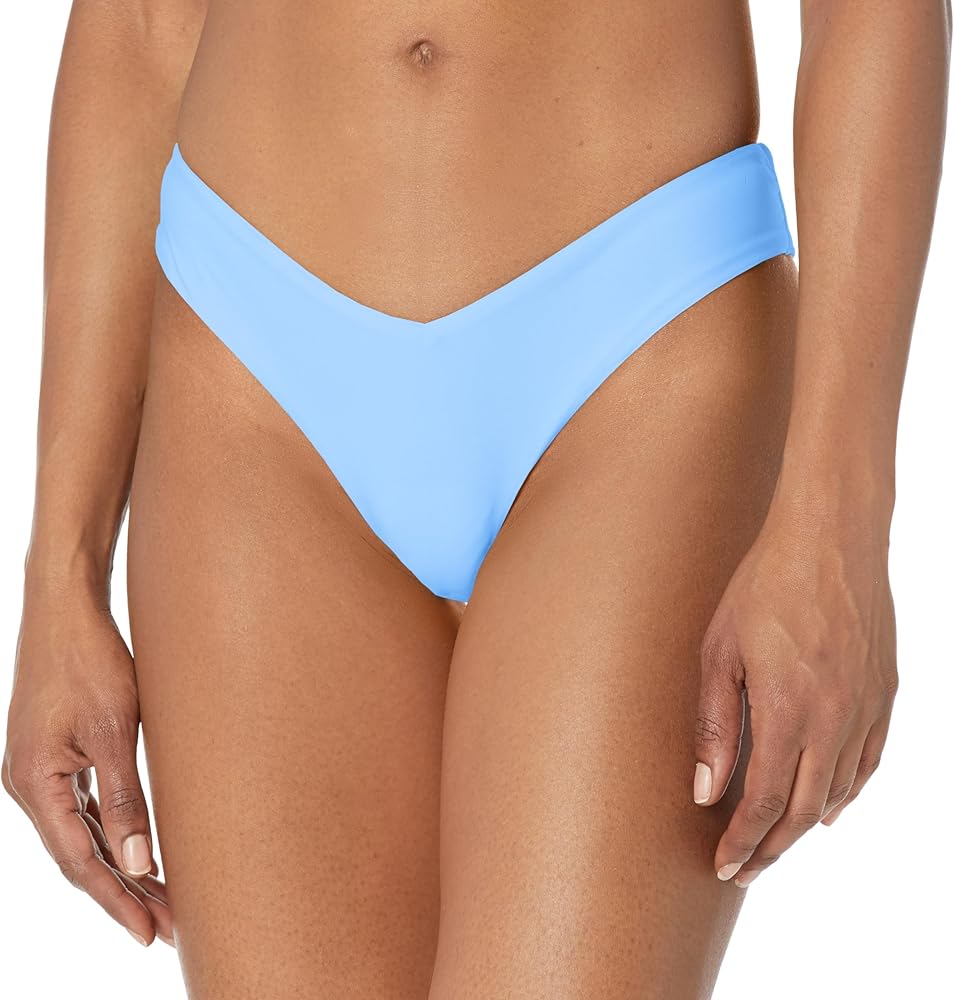 Body Glove Women's Standard Smoothies Kendal Solid High Cut V-Front Cheeky Bikini Bottom Swimsuit