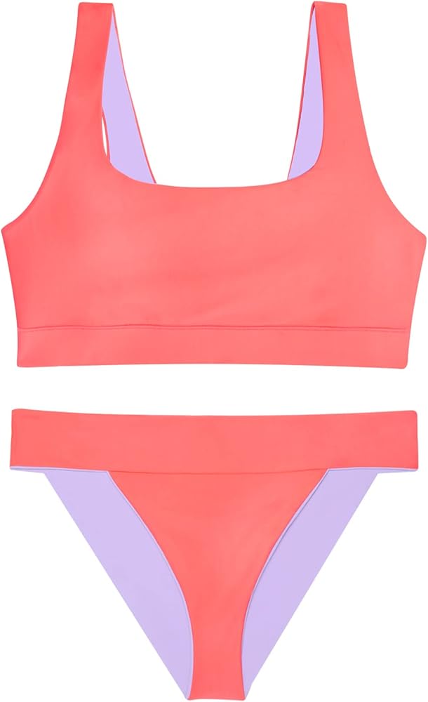 Smart & Sexy Women's Standard Reversible Bralette Top and Banded Bikini Bottom Set