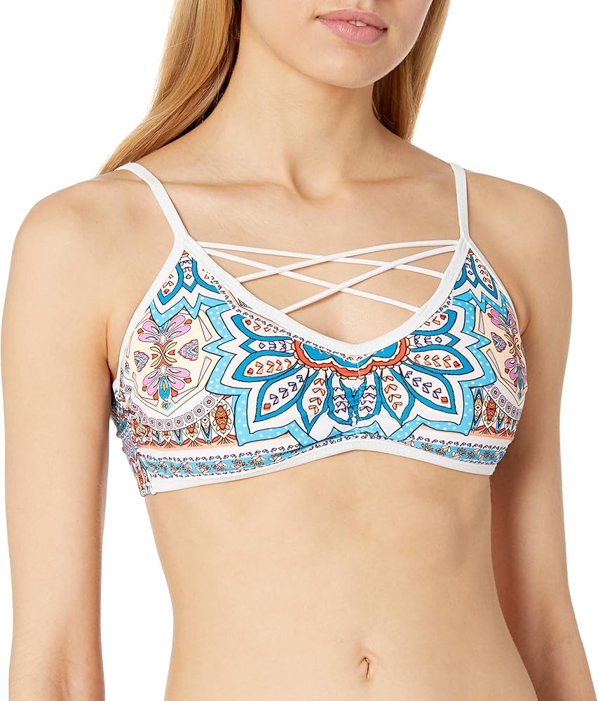 Jessica Simpson Women's Versailles Strapped Front Bralette Bikini Top