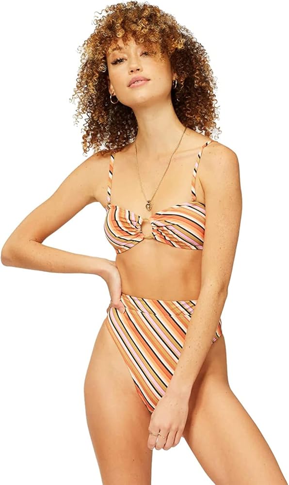 Billabong Women's Time to Go Stripe Bandeau Bikini Top