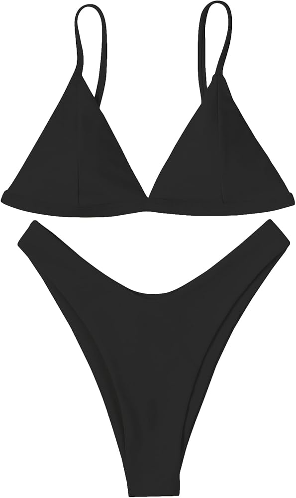 SOLY HUX Women's Two Piece Swimsuit Triangle High Cut Bikini Sets Bathing Suits