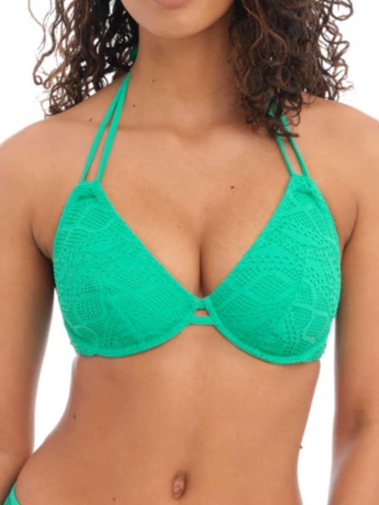 Freya Women's Standard Sundance Underwire Bandless Halter Bikini Top, Jade