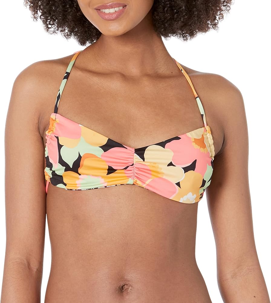 Billabong Women's Standard Pretty Daze Reversible Shirred Trilet Bikini Top