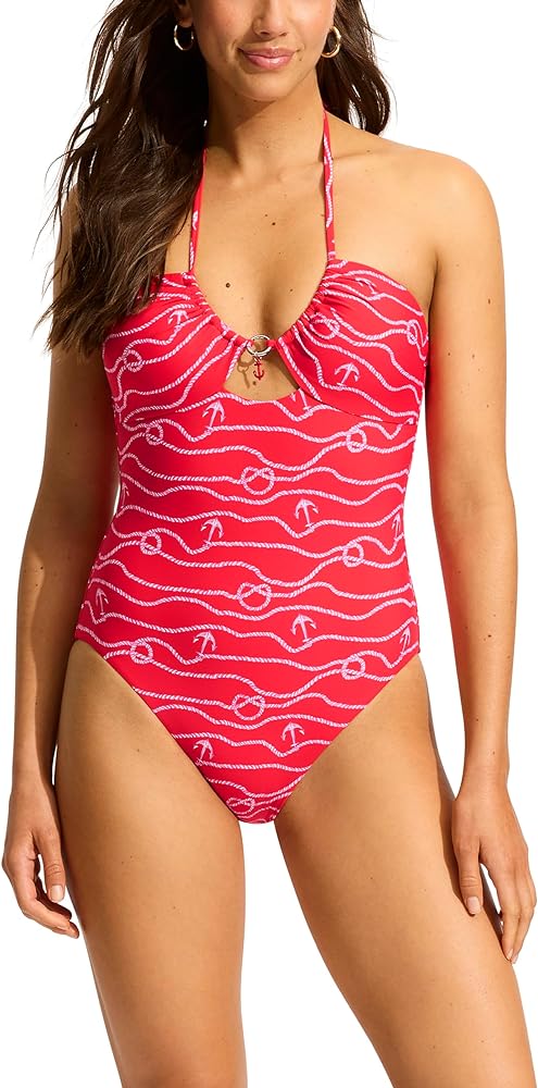 Seafolly Women's Standard Bandeau Halter One Piece Swimsuit