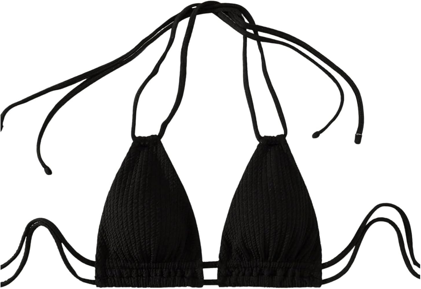 SOLY HUX Bikini Tops for Women Triangle Tie Back Halter Swimsuit Tops Bathing Suit