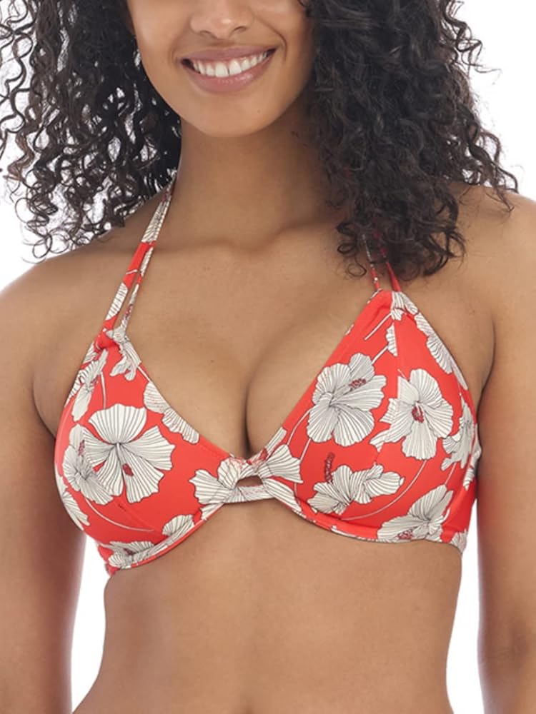 Freya Hibiscus Beach Halter Bikini Top