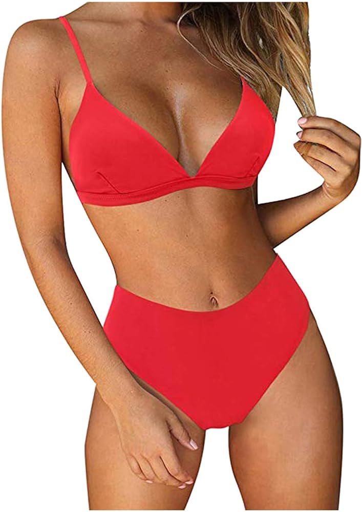 Women Bikini Sets High Waisted High Cut Swimsuits Sexy Push Up Triangle Two Piece Bathing Suit Beach Swimming