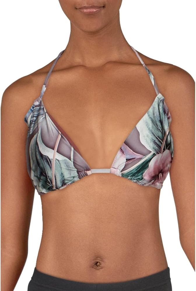 BCBGMAXAZRIA Women's Standard Ruched Double Strappy Bra Bikini Swimsuit Top