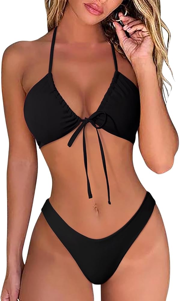 OMKAGI Women Sexy Thong Bikini Swimsuit Set Push Up String Brazilian Bathing Suits