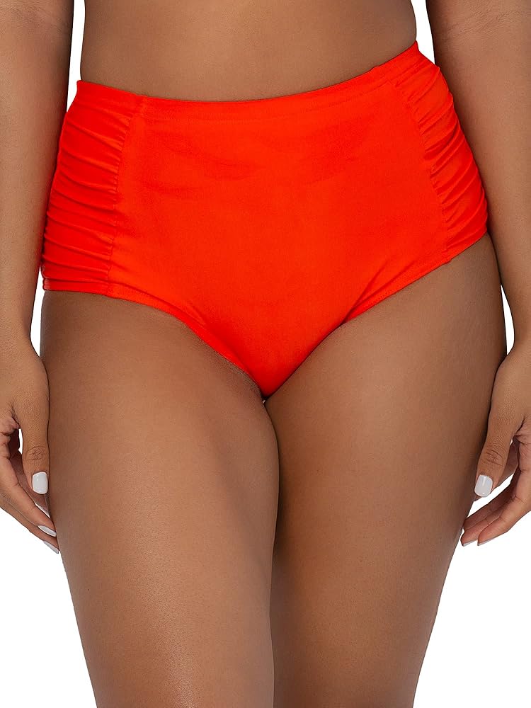 Smart & Sexy Women's High-Waisted Shaping Bikini Bottom With Side Ruching