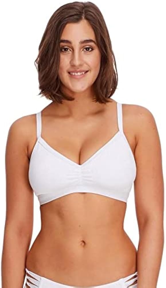 Body Glove Women's standard Drew D, DD, E, F Cup Bikini Top Swimsuit with Adjustable Tie Back, Ibiza Ribbed White