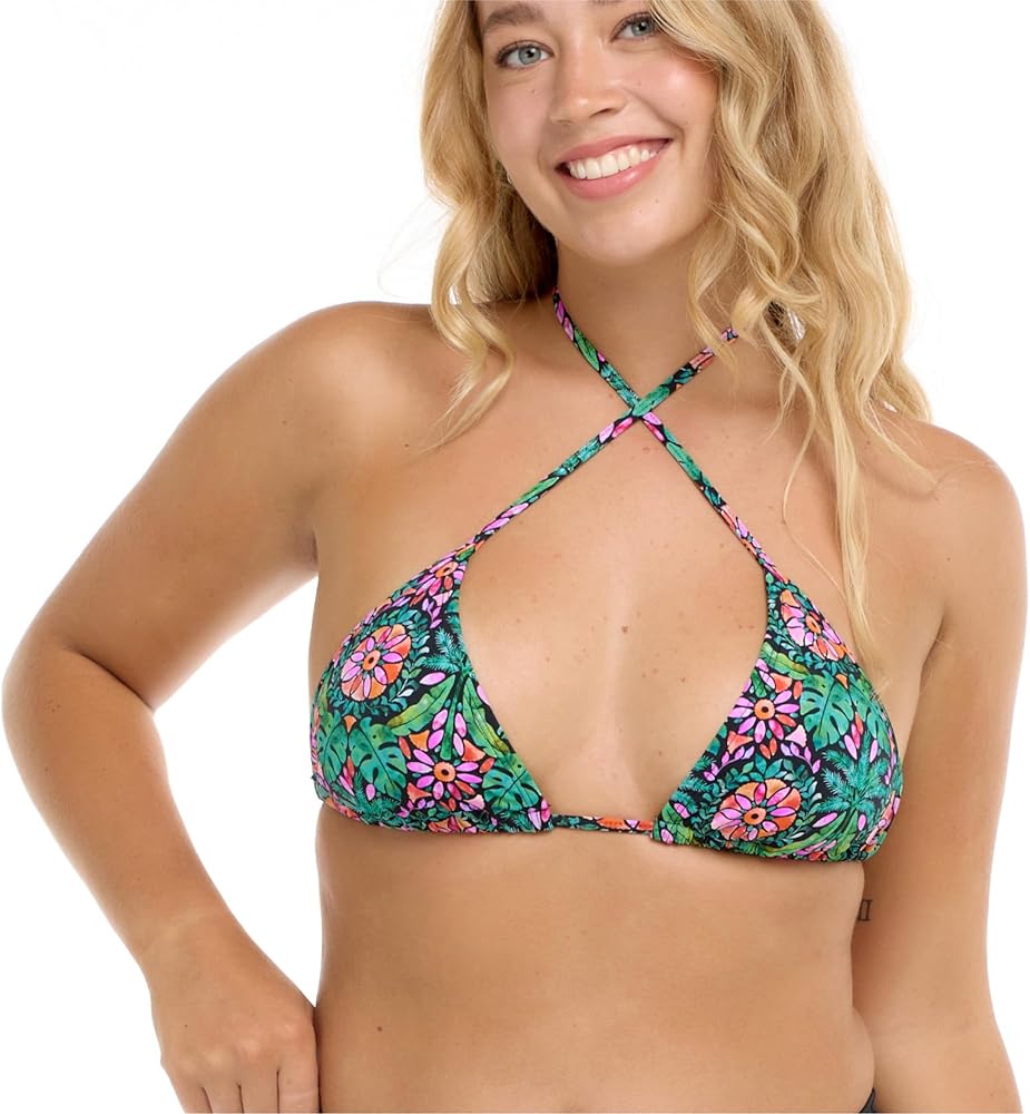 Eidon Women's Standard Kali Triangle Slider Bikini Top Swimsuit, Bakhalal Mosaic