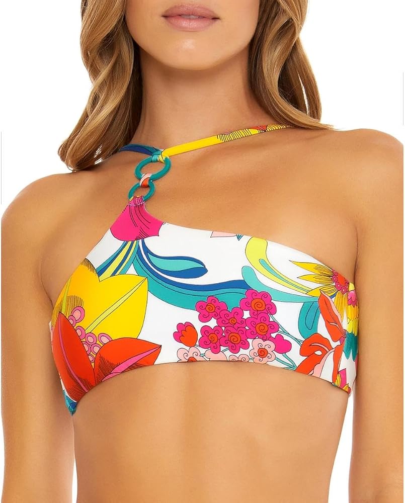 Trina Turk Women's Standard Fontaine Bandeau Bikini Top-Adjustable, Tie Back, Swimwear Separates