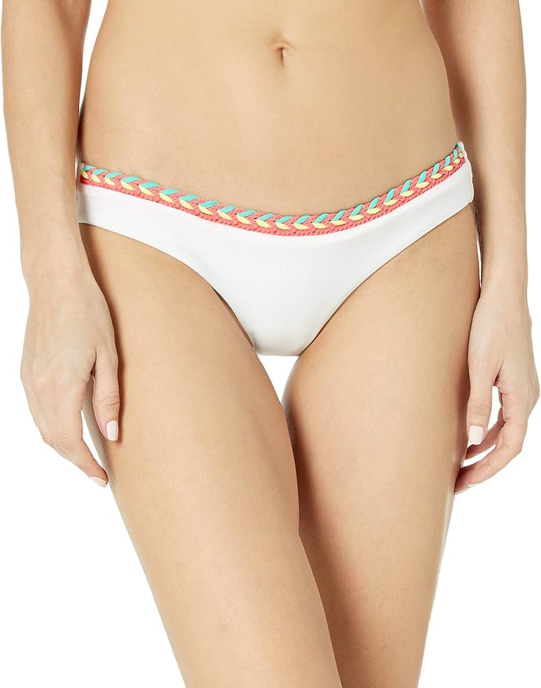 Luli Fama Women's Standard Atrevida Multicolor Crochet Lo Rise Hipster Bikini Bottom