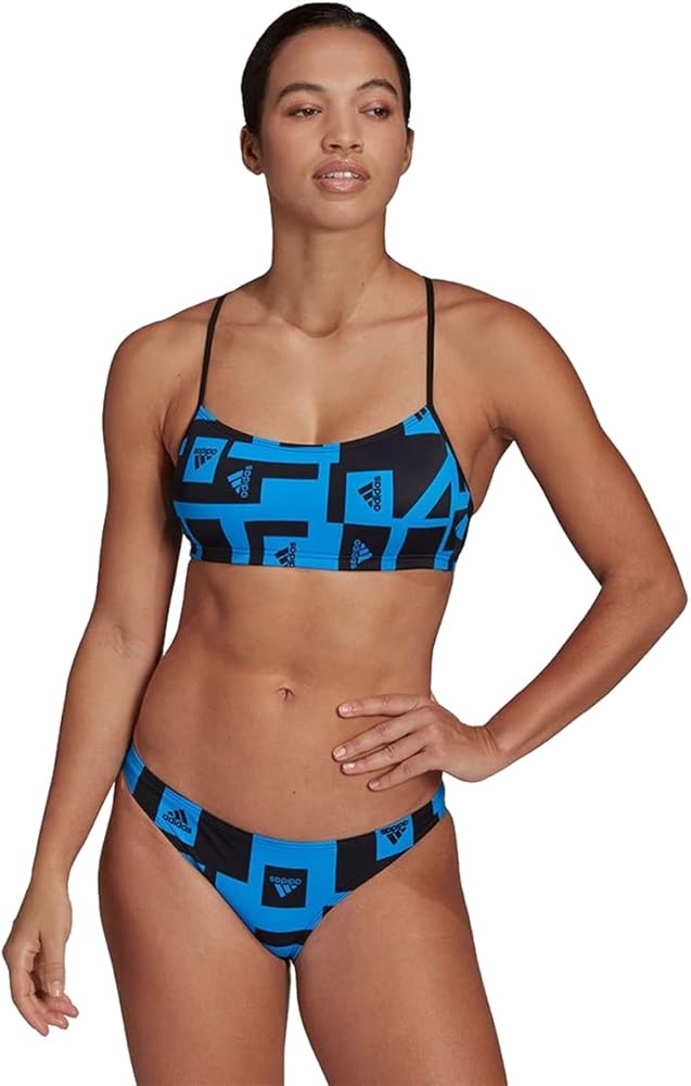 adidas Women's Bars AOP Bikini Swimsuit Set