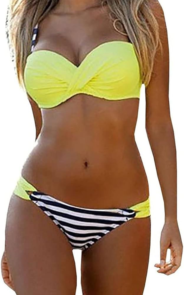 Women's Push Up Bikini Set Two Piece Strapless Bathing Suit Swimsuit