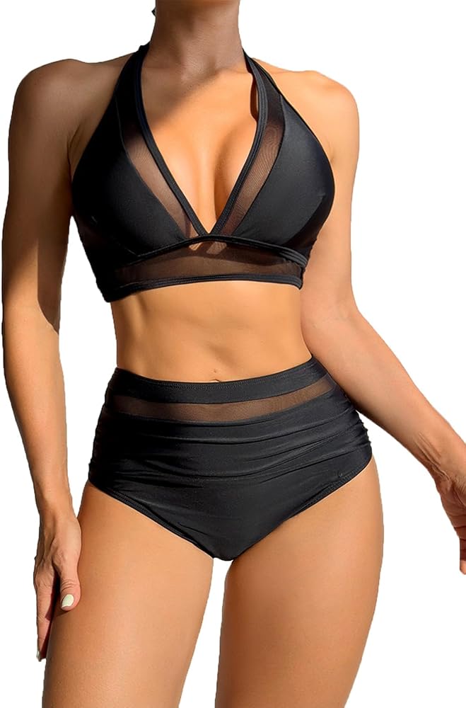 Sexy Mesh Tummy Control Full Coveragel One Piece Bathing Suit for Women