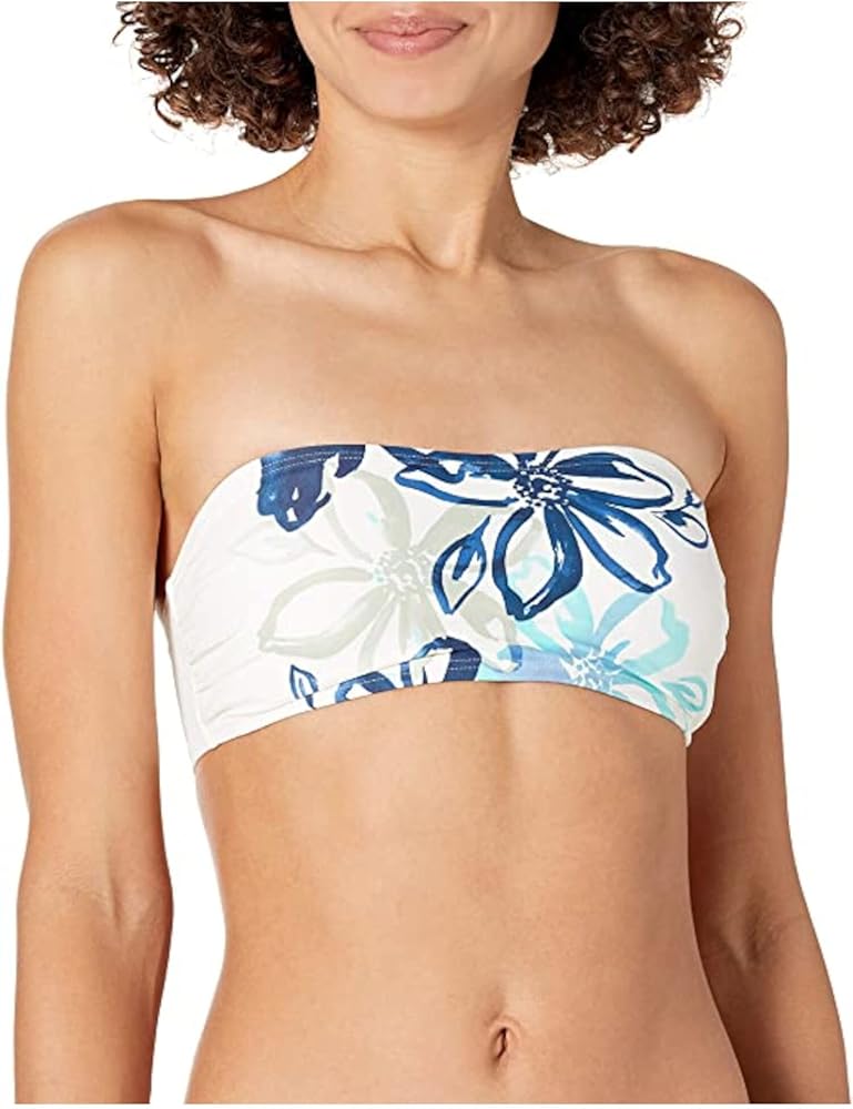 Carmen Marc Valvo Women's Standard Ruched Bandeau Bikini TOP, White 100, X-Small