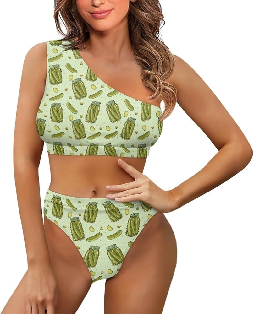 Swimsuit Women Plus Size Bathing Suit Cover ups for Swimwear One Shoulder Tankini Tops Sexy Bikini Sets