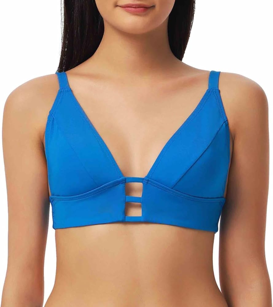 Lucky Brand Women's Sea of Love Bralette Bikini Top, Adjustable, Tie Back, Swimwear Separates