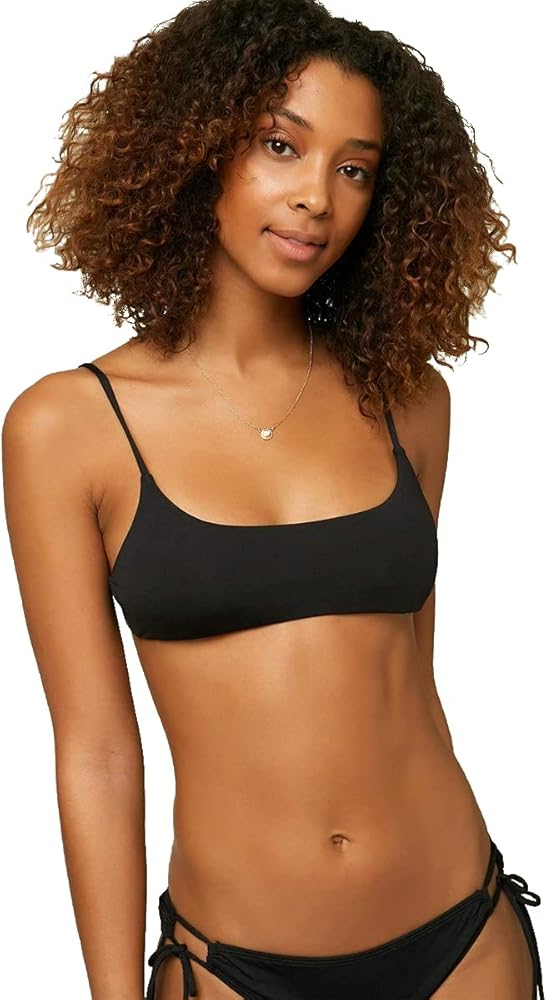 O'NEILL Womens Swim Tops (Black/Surfside Saltwater Solids Top, M)