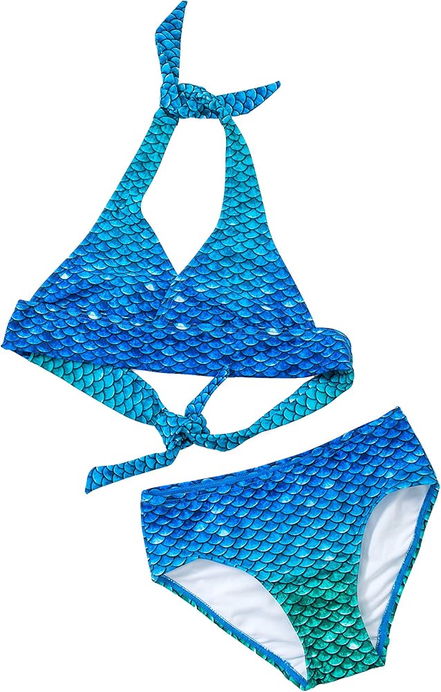 Mermaid Swimsuit - Girls Bikini Set - Matching Scale Colors