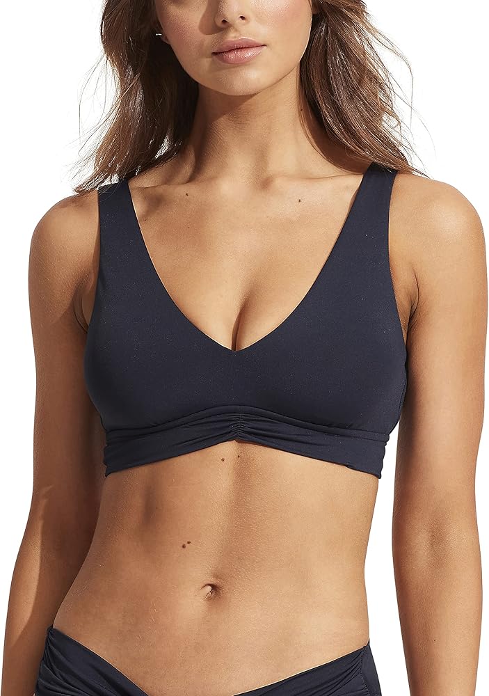 Seafolly Women's V Neck Crop Bikini Top Swimsuit