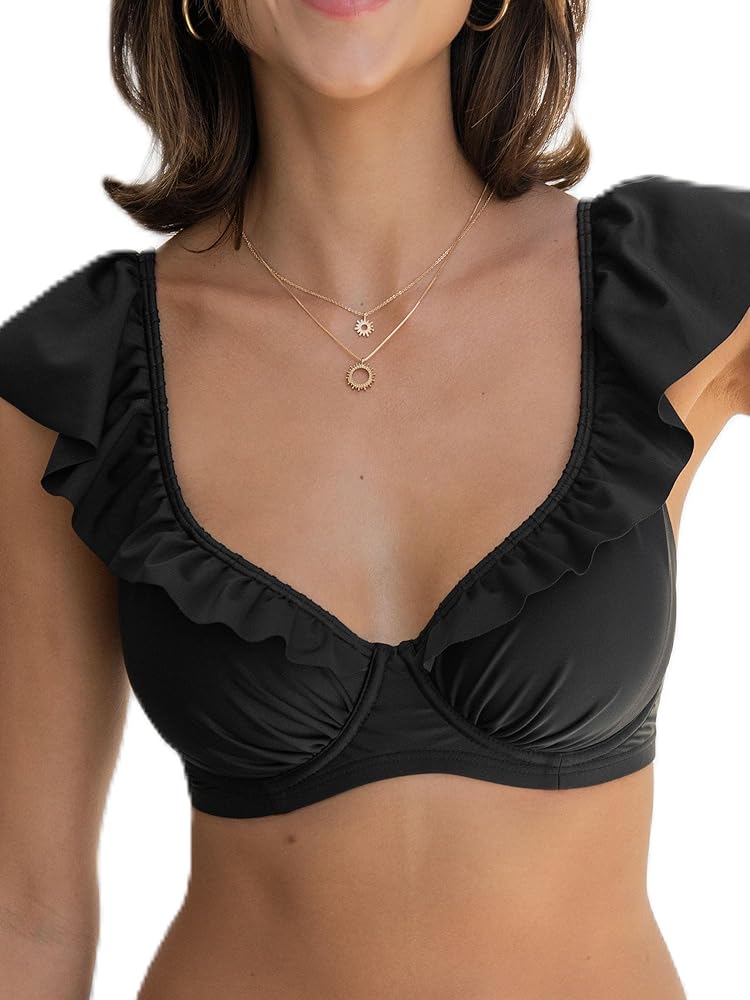 Pour Moi Bermuda Frill Underwire Bikini Top