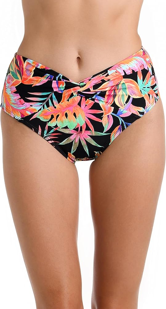 La Blanca Women's Standard Twist Front High Waist Bikini Bottom