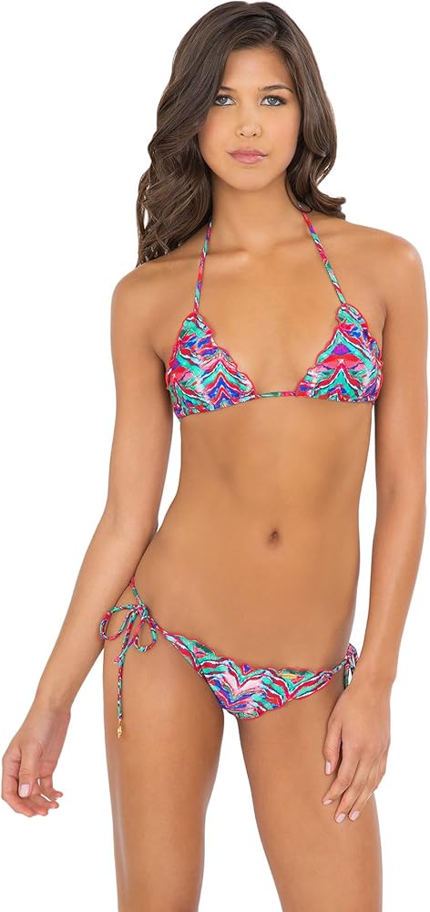 Luli Fama Women's Standard Besos De Sal Wavey Triangle Bikini Top