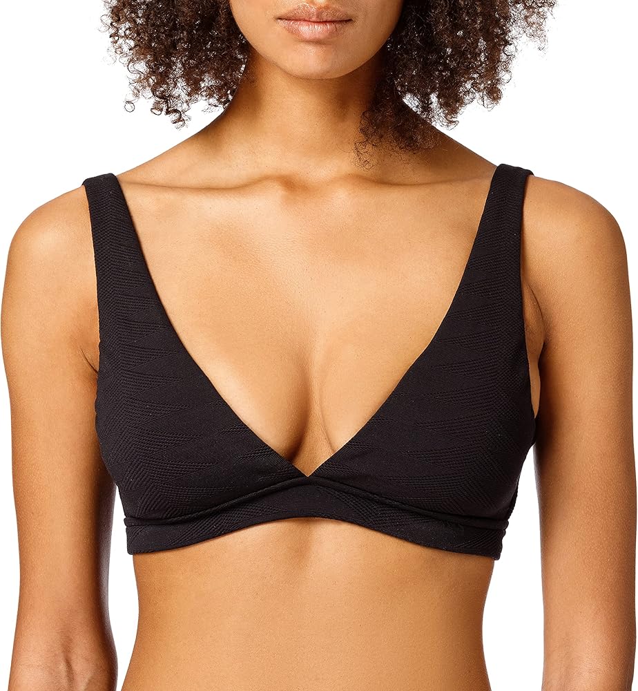 Seafolly Women's V Neck Crop Bikini Top Swimsuit with Clip Back