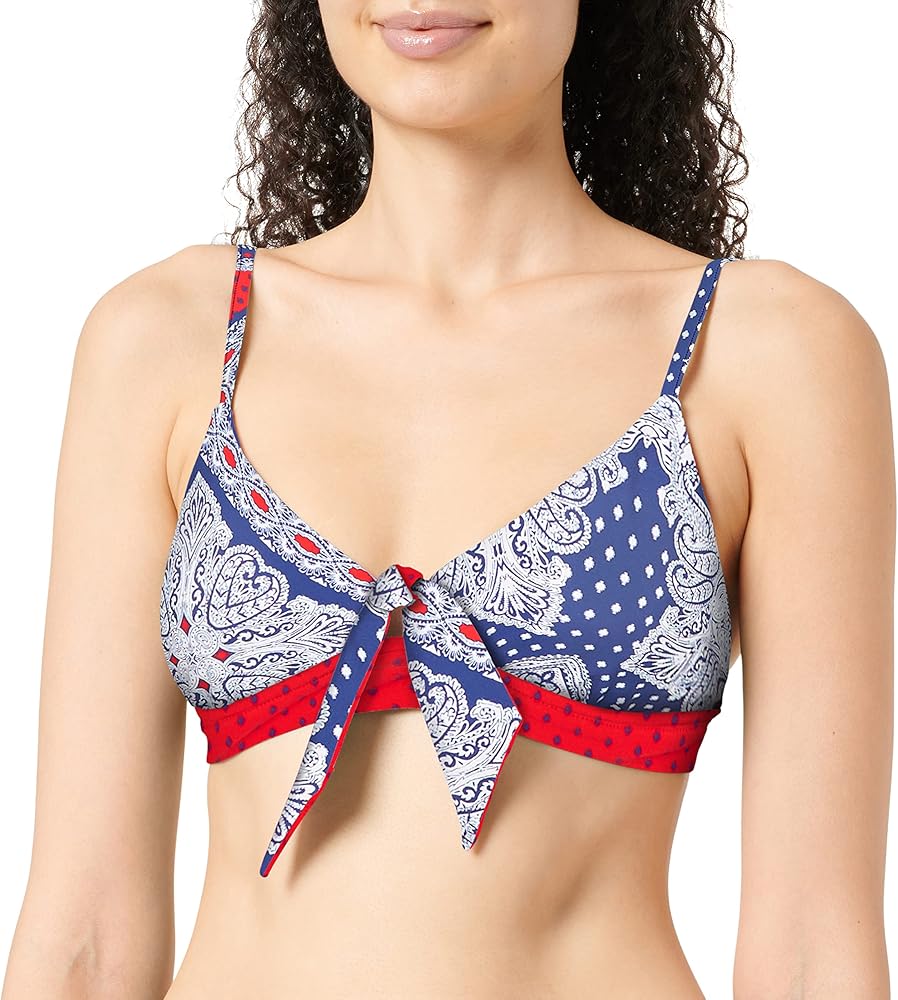 Seafolly Women's Tie Front Fixed Tri Bikini Top Swimsuit