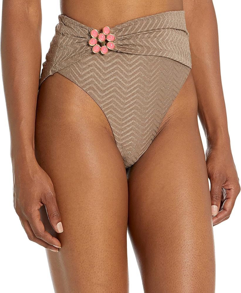 Trina Turk Women's Standard Empire High Waist Bikini Bottom-Cheeky Coverage, Swimwear Separates