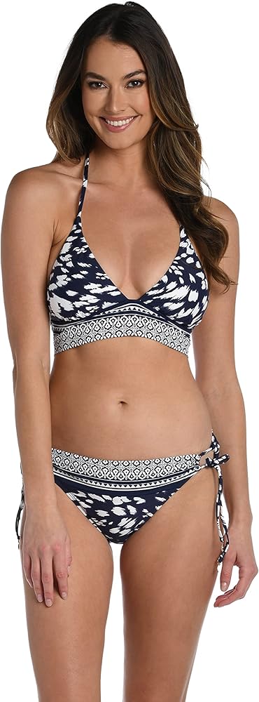 La Blanca Women's Standard Banded Bikini Swimsuit Top, Indigo//Changing Tides, 10