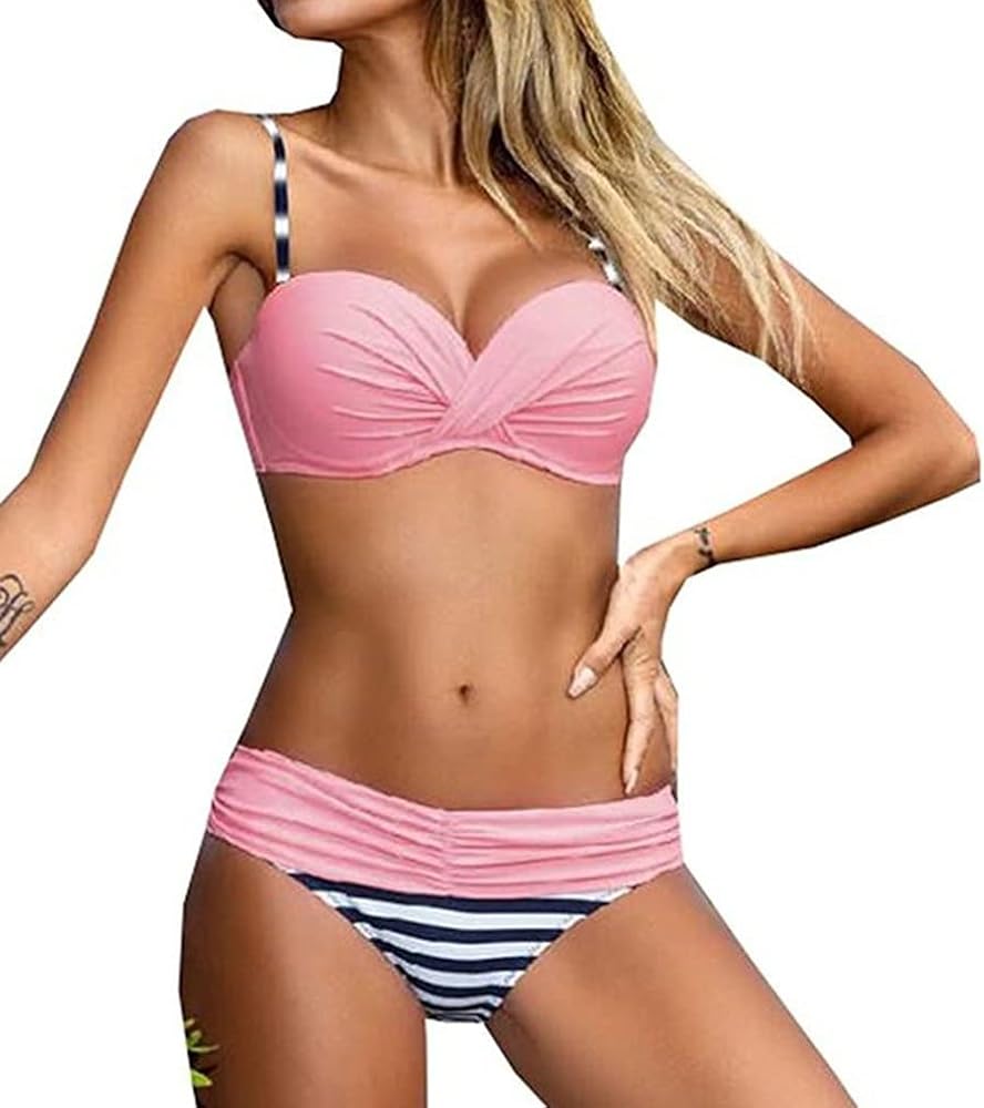 Women's Push Up Two Piece Bikinis Swimsuits Padded Bathing Suit Swimwear