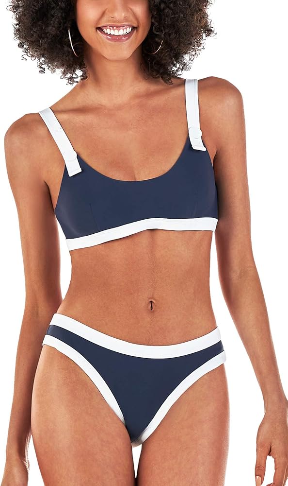 CUPSHE Women's Bikini Swimsuit Tank Low Rise Strappy Two Piece Bathing Suit