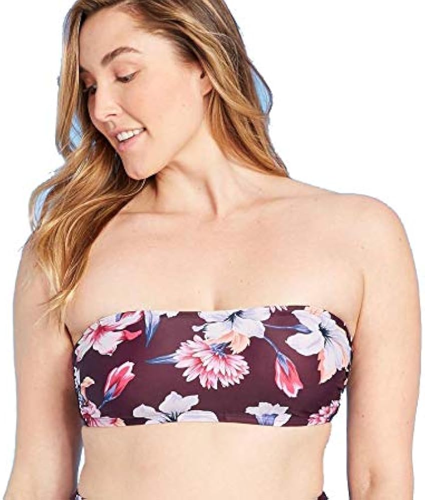 Women's Bandeau Bikini Top - (Floral) - (Small)