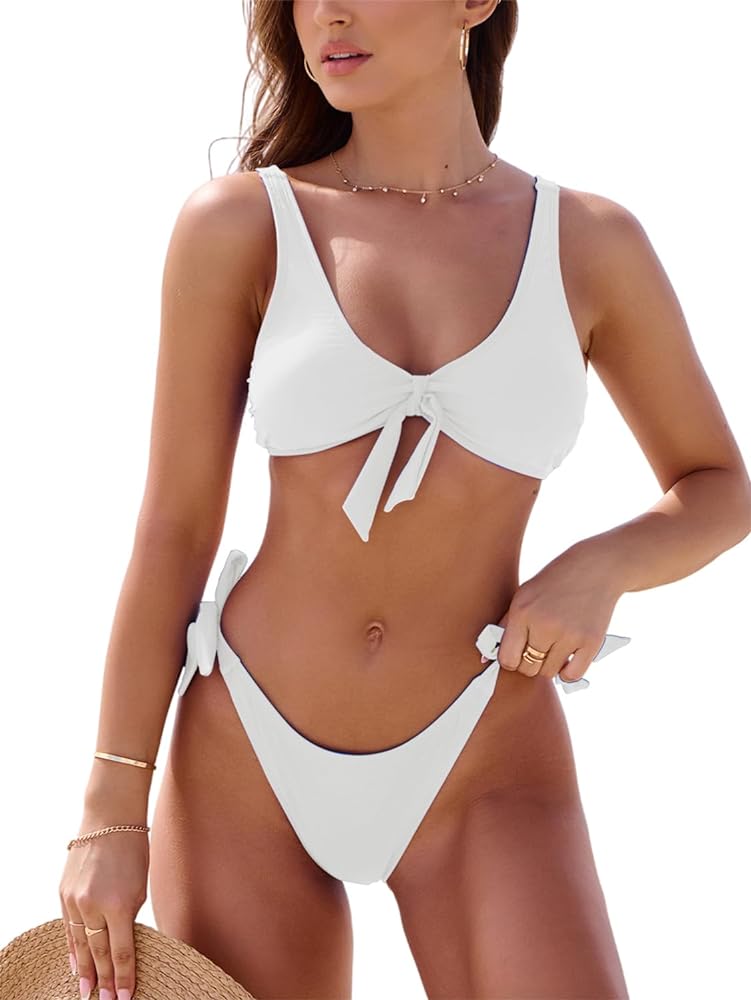 Rajputana Bikini Set for Women Front Tie Knot Tie Side String Two Piece Bathing Suits Swimsuit