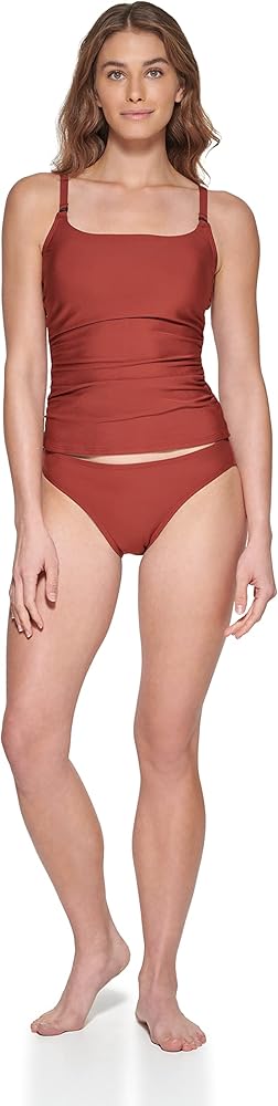 DKNY Women's Standard Low Waisted Full Coverage Bikini Bottom, Whiskey Sour, Large