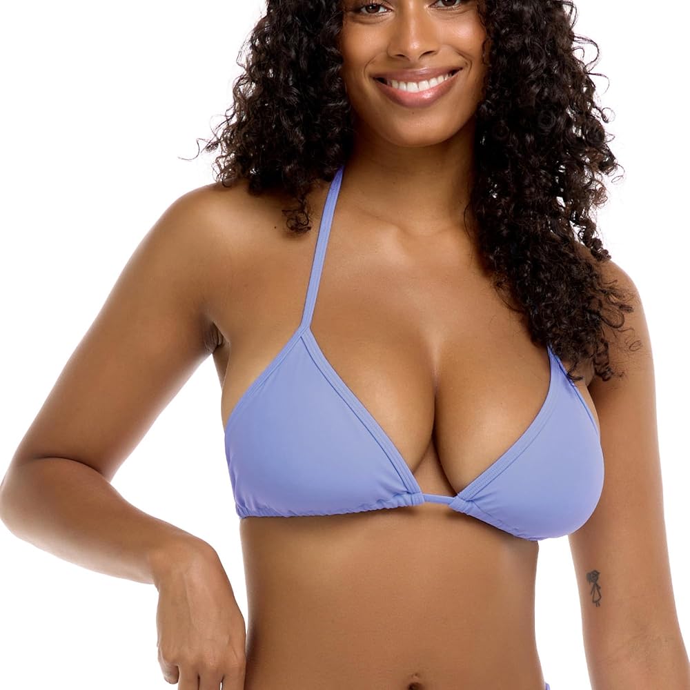 Body Glove Women's Standard Smoothies DITA Solid Slider Triangle Bikini Top Swimsuit, Periwinkle