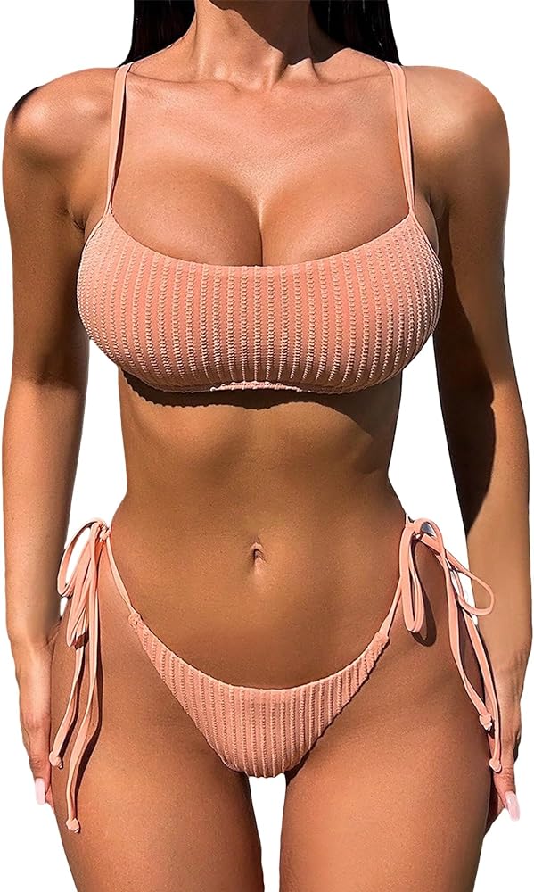 SOLY HUX Bikini Sets for Women Tie Side Bathing Suits Two Piece Swimsuit