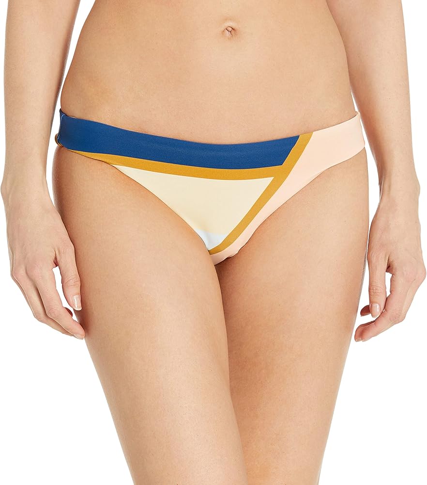 Rip Curl Women's Standard Sunsetters Block Cheeky Coverage Bikini Bottom