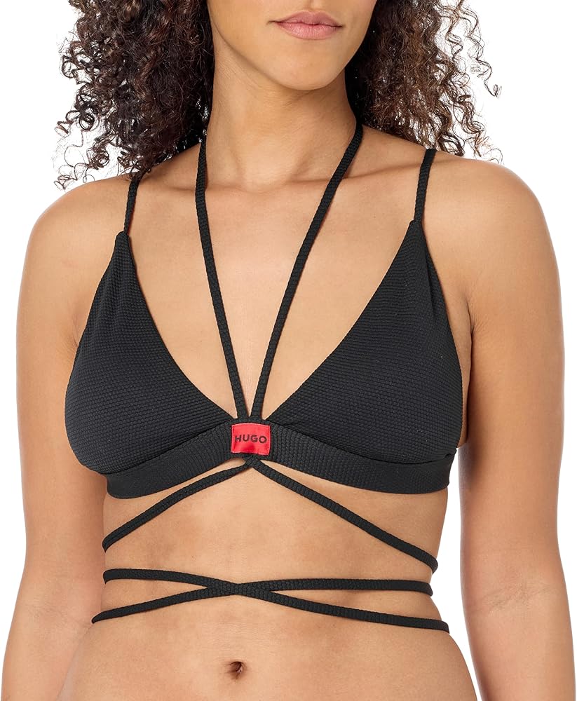 HUGO Big Logo String Detail Bikini Top