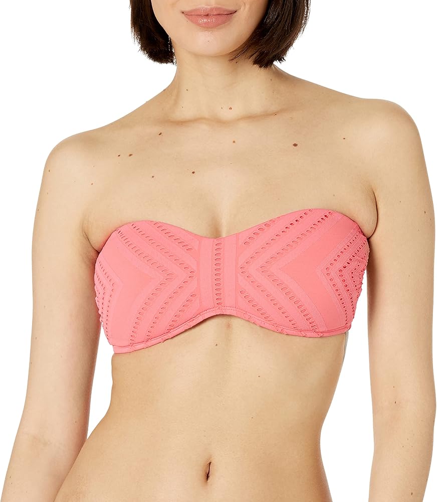 Kenneth Cole REACTION Women's Standard Bandeau Hipster Bikini Swimsuit Top