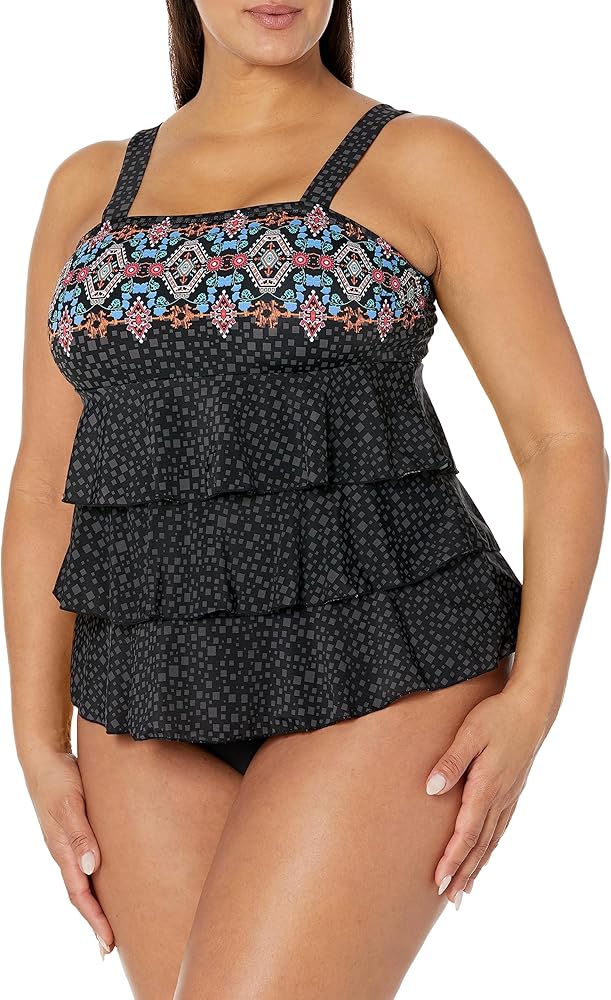 Women's Maya Border, 3 Tier Bandeau Mastectomy Top